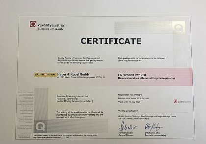 ISO 9001 Zertifikat 2017